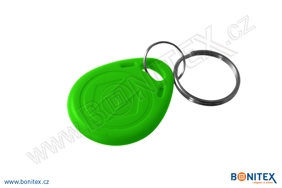 ABS klíčenka 35x28, tl. 6mm s RFID 125 kHz, tmavá zelená-botinex