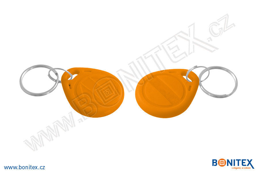 Klíčenka-ABS-35x28-tl.6mm-s RFID-125 kHz-oranžová-botinex