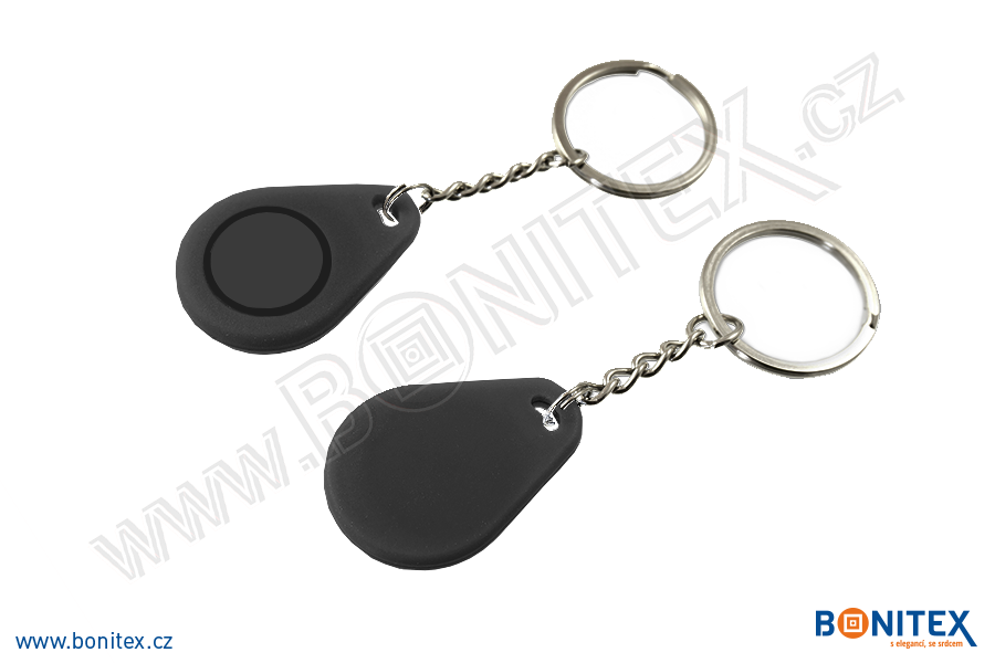 Klíčenka-silikon-35x25/5mm-s RFID-13,56 MHz-černá-botinex