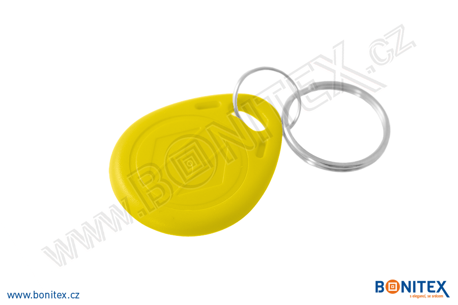 ABS klíčenka 35x28, tl. 6mm s RFID 13,56 MHz, žlutá-botinex