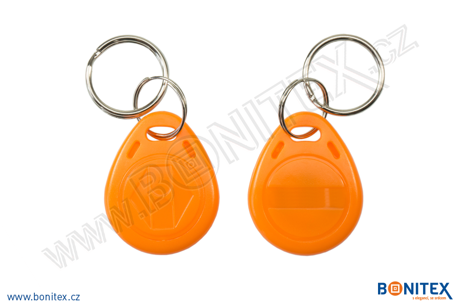 ABS klíčenka 35x28, tl. 6mm s RFID 13,56 MHz, oranžová-botinex