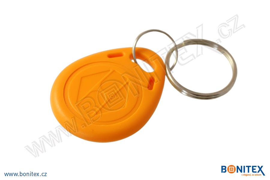 ABS klíčenka 35x28, tl. 6mm s RFID 13,56 MHz, oranžová-botinex