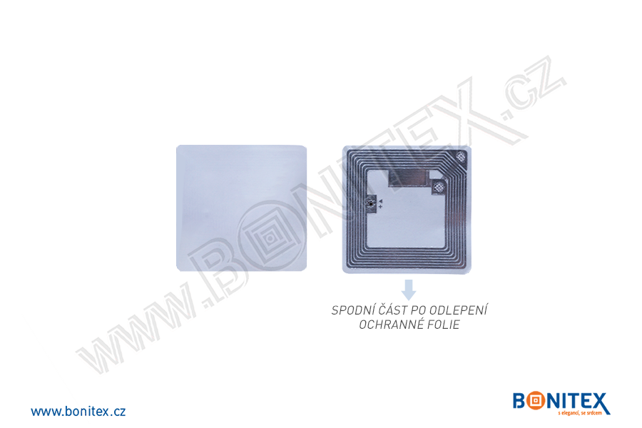 Tag-etiketa-papírová-čtverec 35x35mm-s RFID-13,56 MHz-Al ant.-samolepící-botinex