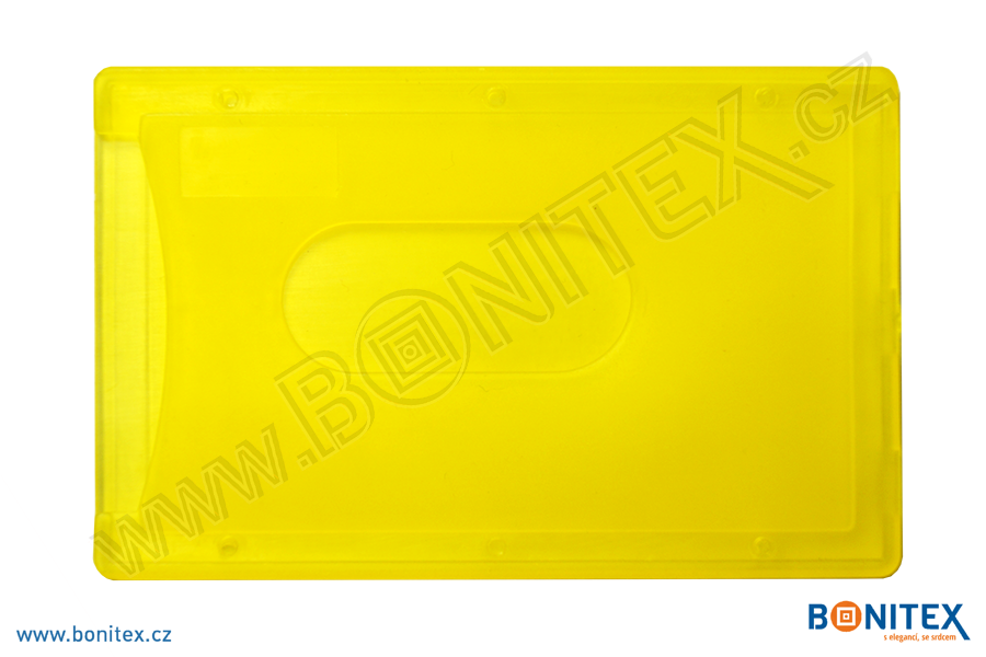 Pouzdro plastové rozměru ISO-na šířku-PP-60x90-tl.3,5mm-průhledné/žluté-botinex