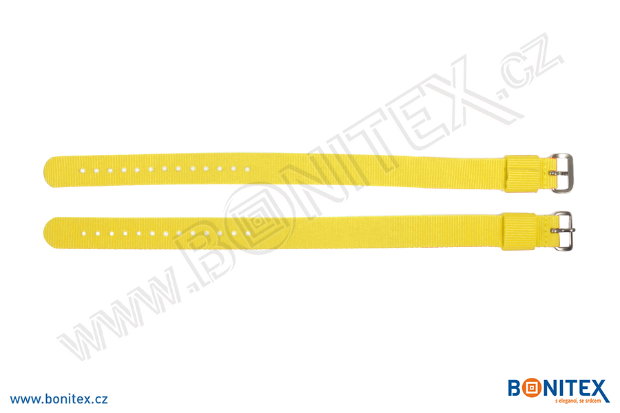 Samostatná nylonová páska pro náramek INA55, 255-265x16mm, kovová spona 1, žlutá-botinex