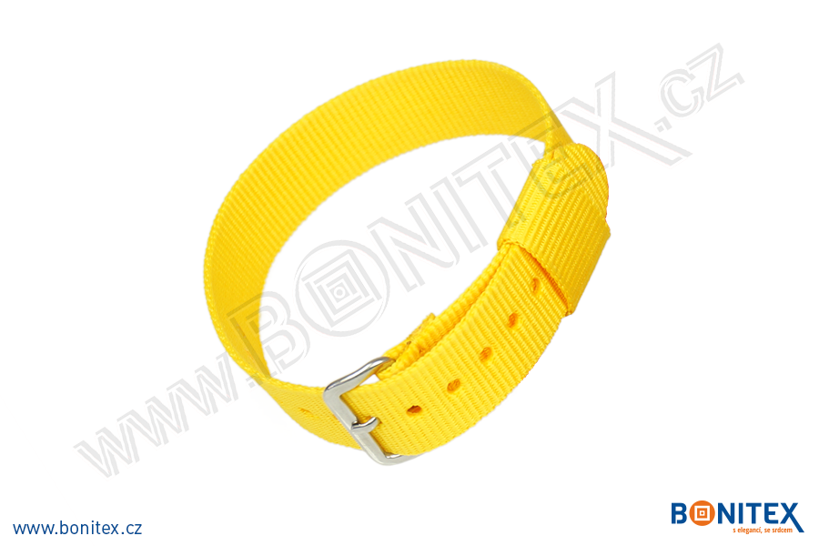 Samostatná nylonová páska pro náramek INA55, 255-265x16mm, kovová spona 1, žlutá-botinex