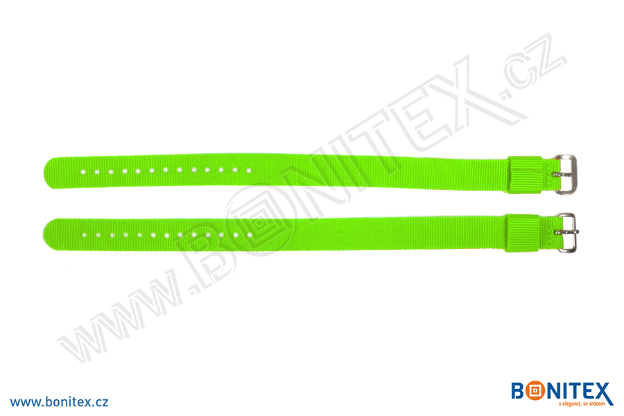 Samostatná nylonová páska pro náramek INA55, 255-265x16mm, kovová spona 1, zelená-botinex