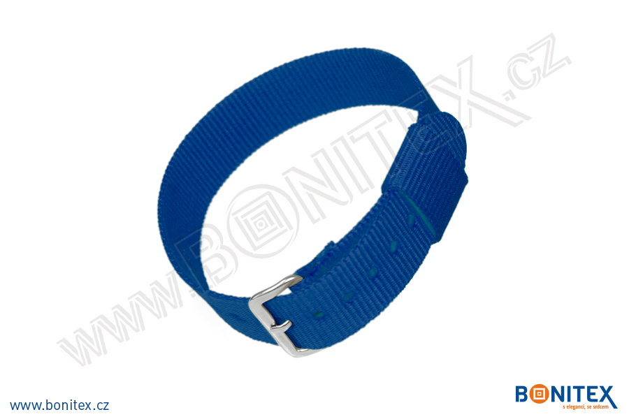 Samostatná nylonová páska pro náramek INA55, 255-265x16mm, kovová spona 1, modrá-botinex