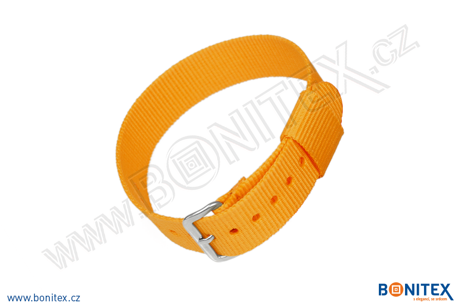 Samostatná nylonová páska pro náramek INA55, 255-265x16mm, kovová spona 1, oranžová-botinex