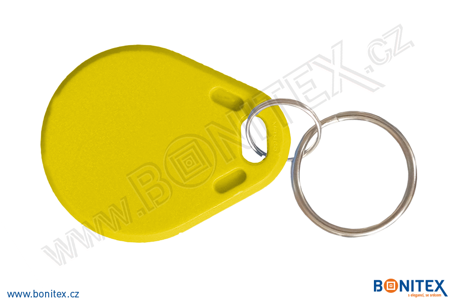 ABS klíčenka 40x32, tl. 4,2mm s RFID 125 kHz, žlutá-botinex