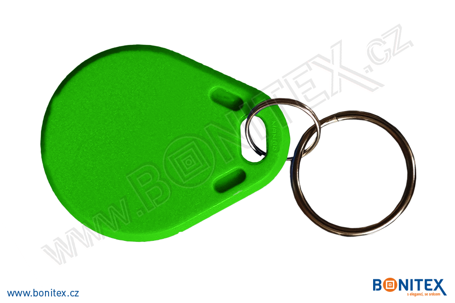 ABS klíčenka 40x32, tl. 4,2mm s RFID 125 kHz, zelená-botinex