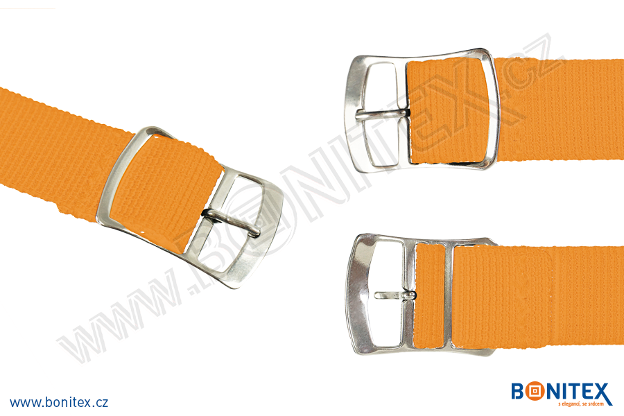 Samostatná nylonová páska pro náramek INA55, 255-265x15mm, kovová spona 2, oranžová-botinex