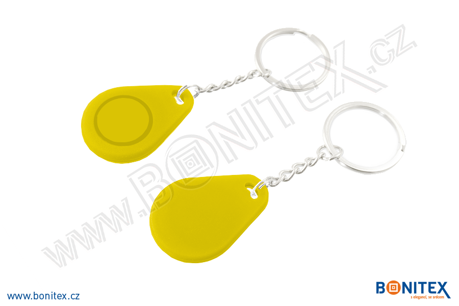 Klíčenka-silikon-35x25/5mm-s RFID-125 kHz-žlutá-botinex