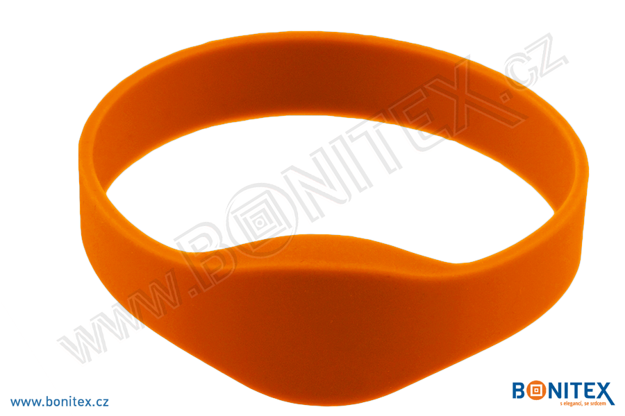 Silikonový náramek, průměr 65mm s RFID 13,56 MHz, oranžový-botinex