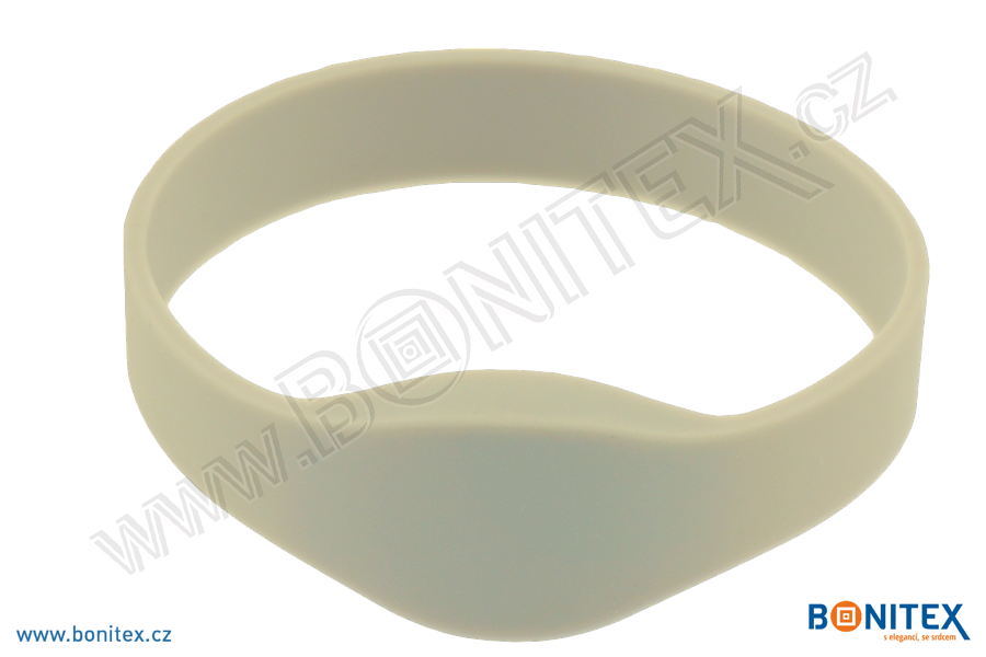 Silikonový náramek, průměr 74mm s RFID 13,56 MHz, bílý-botinex