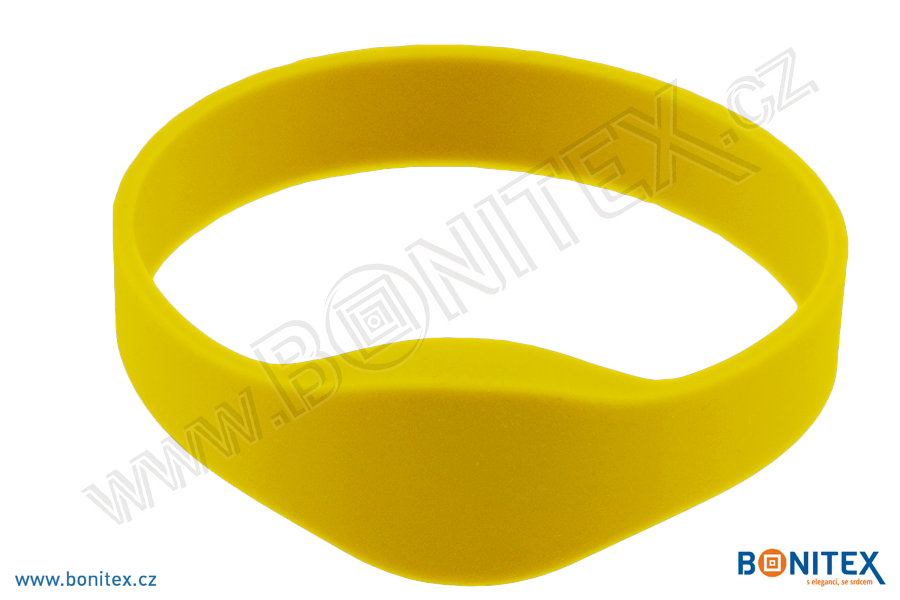 Silikonový náramek, průměr 65mm s RFID 125 kHz, žlutý-botinex