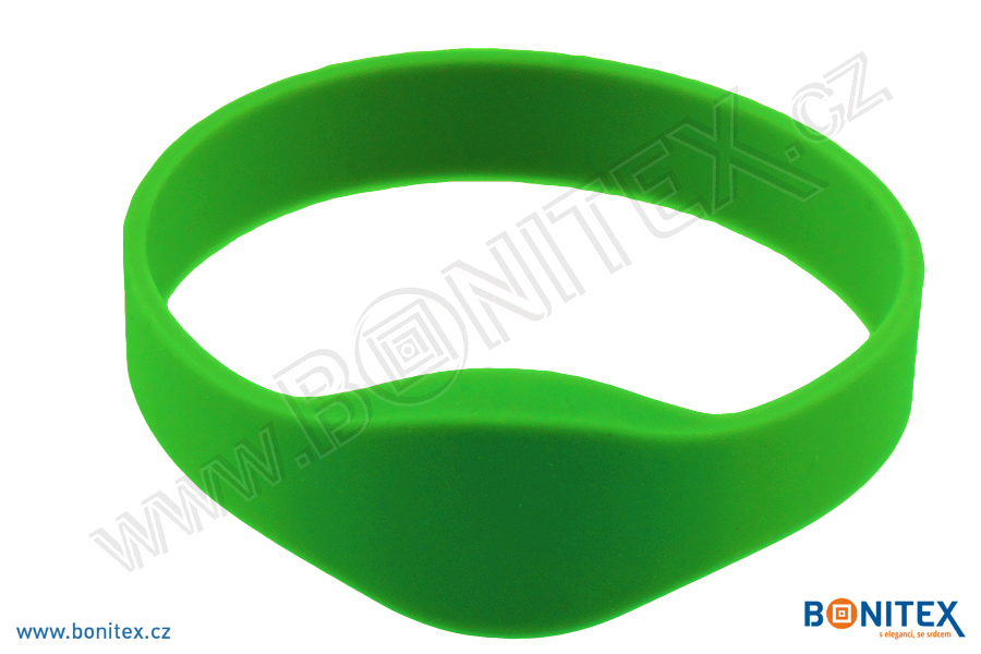 Silikonový náramek, průměr 65mm s RFID 125 kHz, zelený-botinex