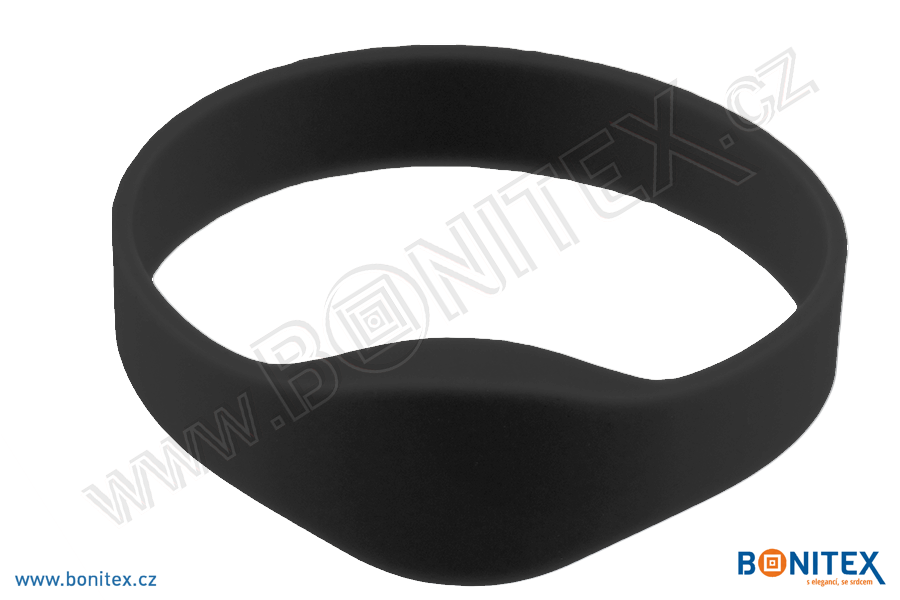 Silikonový náramek, průměr 65mm s RFID 13,56 MHz, černý (SO-21)-botinex
