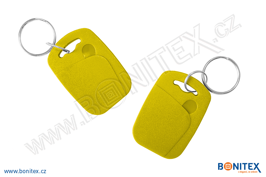 Klíčenka-ABS-44x30-tl.4,2mm-s RFID-13,56 MHz-žlutá-botinex