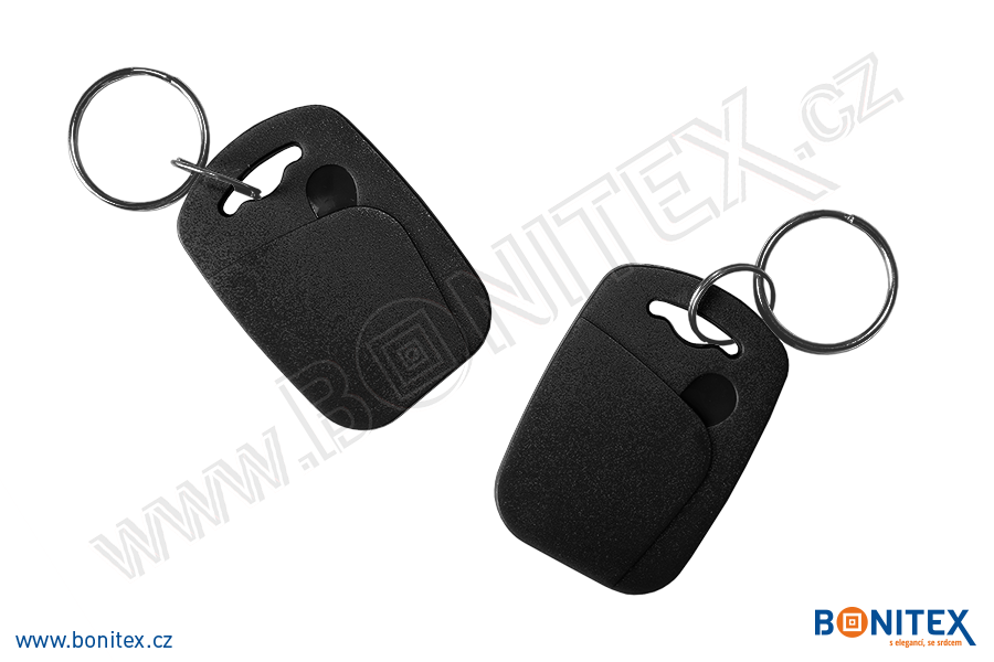 Klíčenka-ABS-44x30-tl.4,2mm-s RFID-125 kHz-černá-botinex