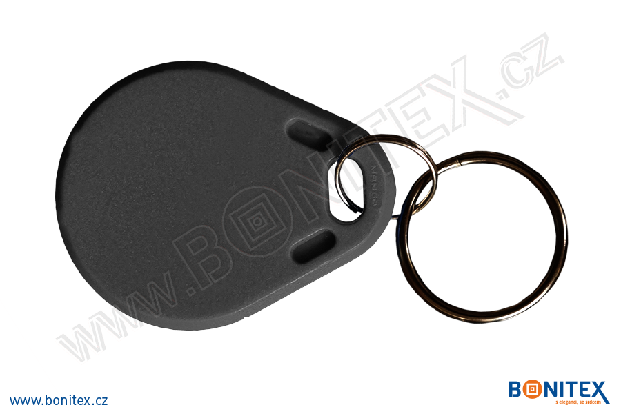 ABS klíčenka 40x32, tl. 4,2mm s RFID 13,56 MHz, černá-botinex