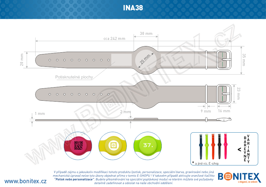 Náramek-PVC-244x20/35mm,PVC spona-s RFID-s RFID-125 kHz-bílý-botinex