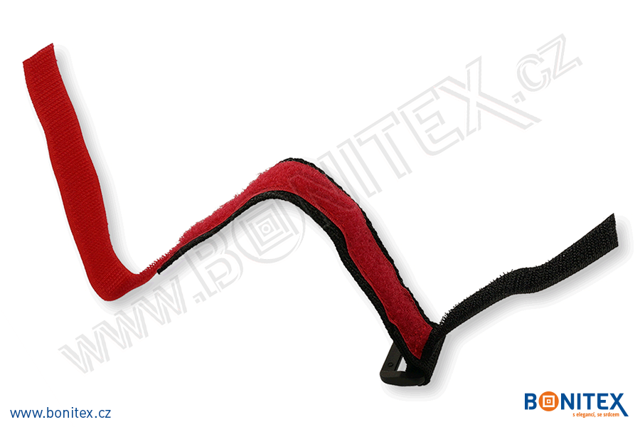 Náramek-nylon-INA54-samostatná nylonová páska,285x25 mm,suchý zip-černo/červený-botinex