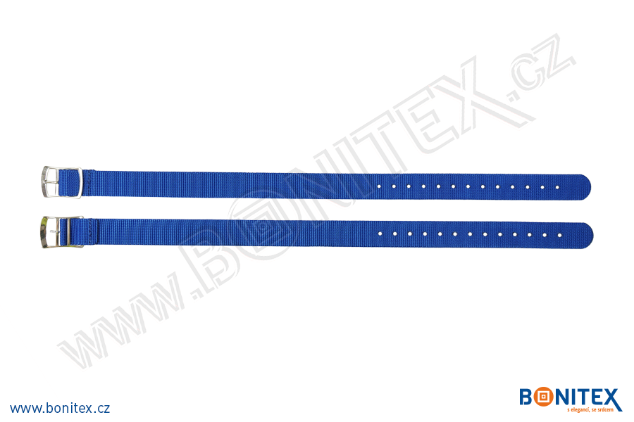 Samostatná nylonová páska pro náramek INA55, 315x15mm, kovová spona 2, modrá-botinex