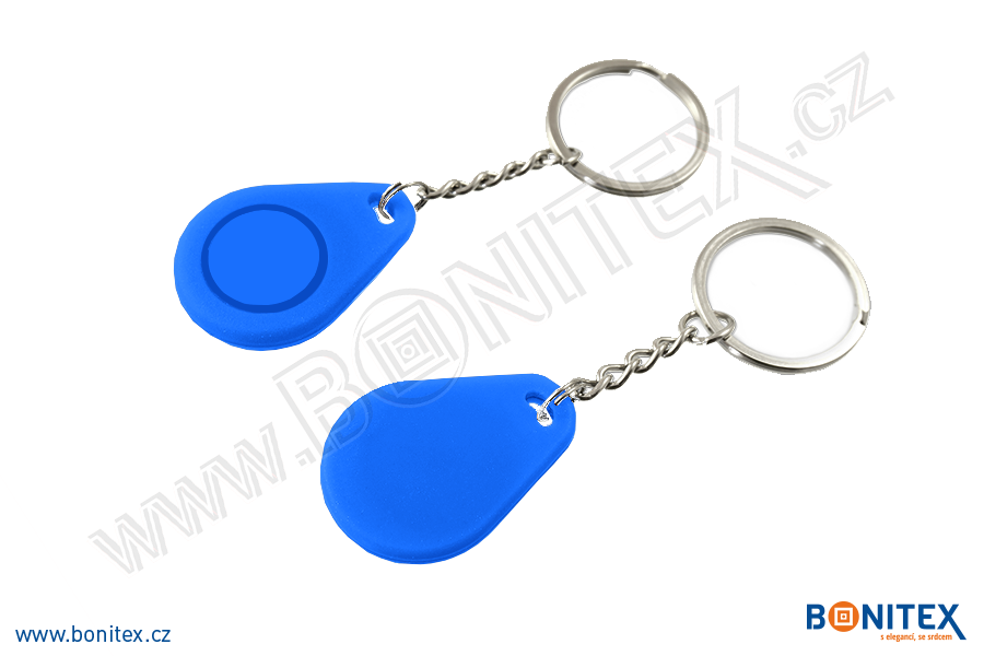 Klíčenka-silikon-35x25/5mm-s RFID-13,56 MHz-modrá (GR-21)-botinex