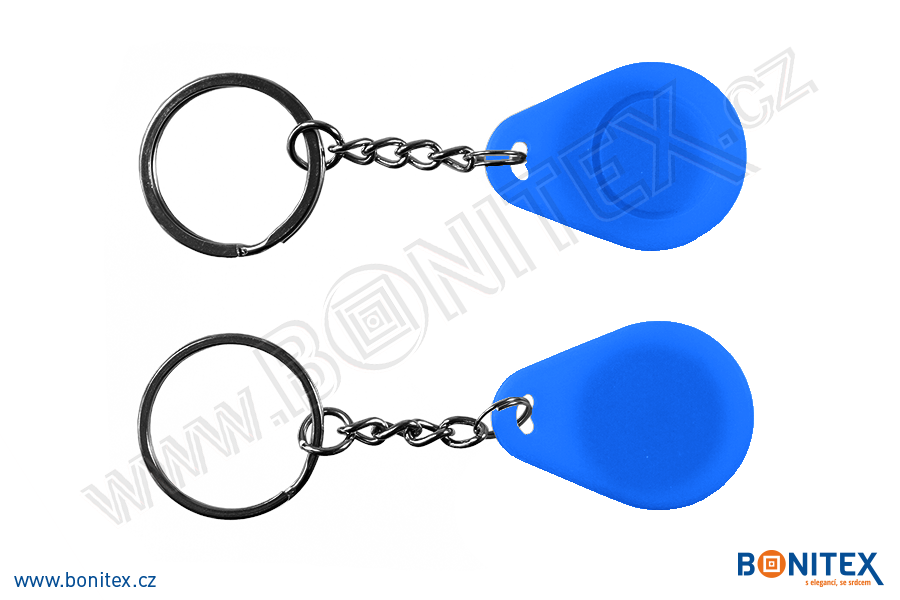 Klíčenka-silikon-35x25/5mm-s RFID-13,56 MHz-modrá (GR-21)-botinex