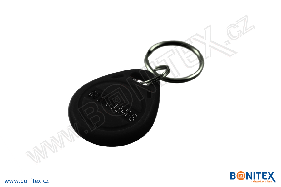 Klíčenka-ABS-35x28-tl.6mm-s RFID-125 kHz-černá+UID DEC-5B-botinex
