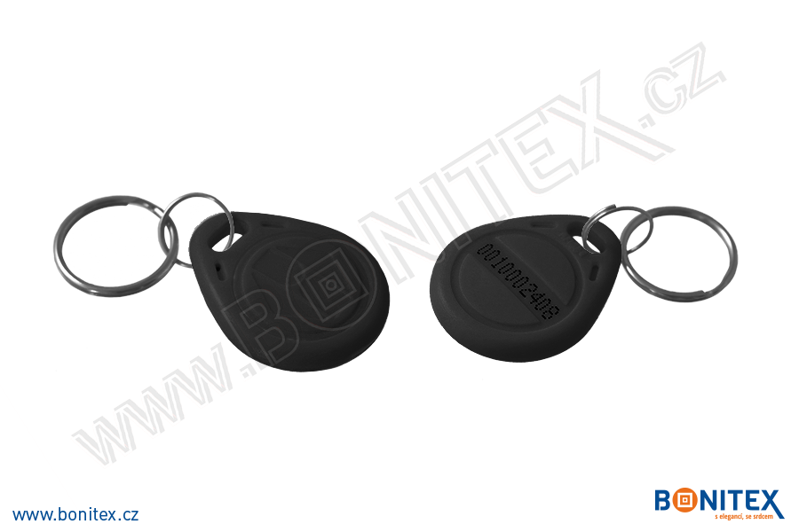 Klíčenka-ABS-35x28-tl.6mm-s RFID-125 kHz-černá+UID DEC-5B-botinex