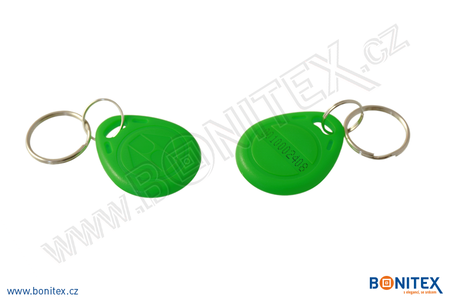 ABS klíčenka 35x28, tl. 6mm s RFID 125 kHz, tmavá zelená+UID DEC-5B-botinex