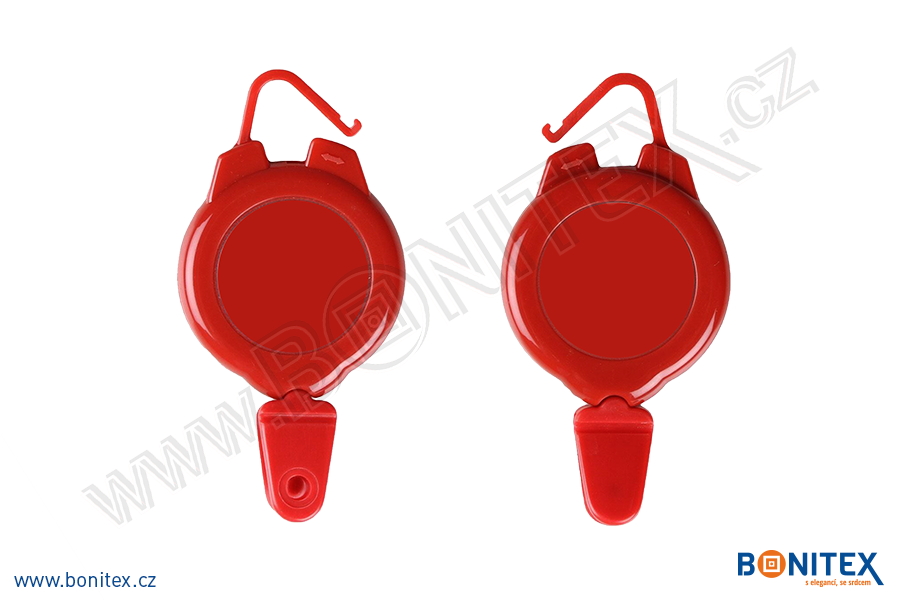 Závěs karty-ROLLER-PLAST-ABS-pr.47mm/délka šňůrky 60cm-červený-botinex