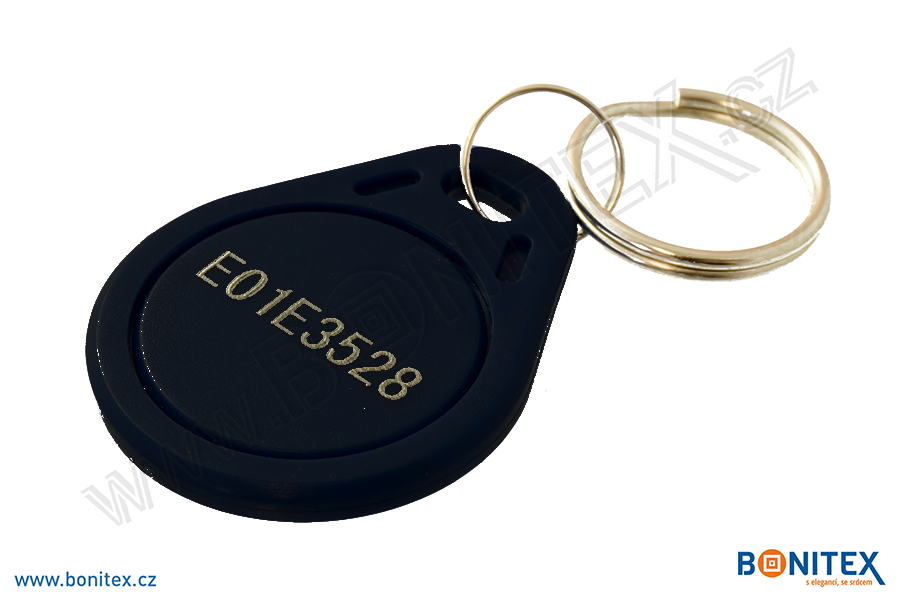 Klíčenka-ABS-40x32-tl.4,2mm-s RFID-125 kHz-černá+UID DEC-5B-botinex