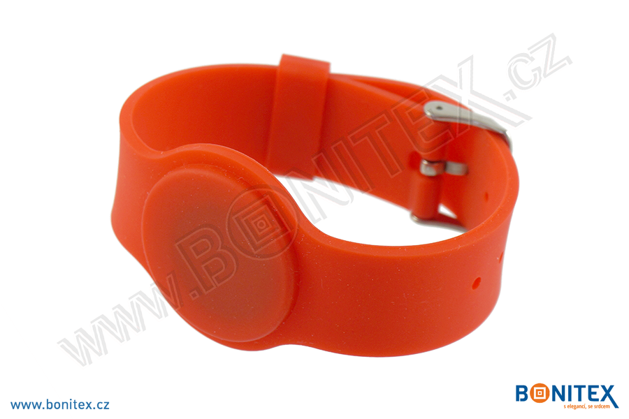 Náramek-silikon-242x20/35mm,kov.spona-s RFID-125kHz-červený-botinex