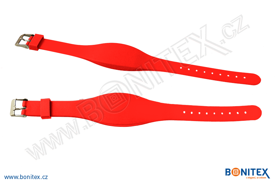 Náramek-silikon-255x17/34mm,kov.spona-s RFID-13,56 MHz-červený-botinex