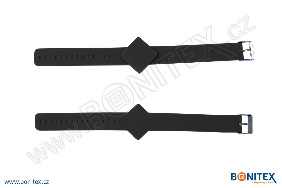 Náramek-silikon-247x20/40mm,kov.spona-s RFID-13,56 MHz-černý-botinex