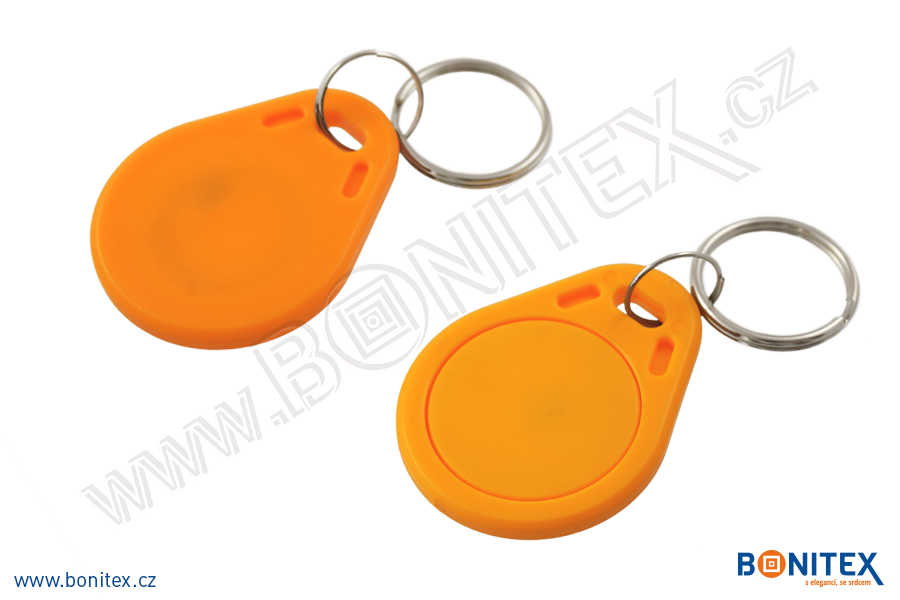 ABS klíčenka 40x32, tl. 4,2mm s RFID 125 kHz, oranžová-botinex