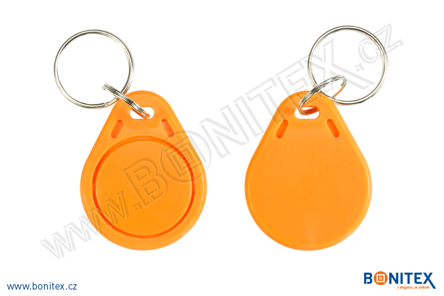 ABS klíčenka 40x32, tl. 4,2mm s RFID 125 kHz, oranžová-botinex